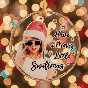 Taylor Swift Have A Merry Little Swiftmas Glass Christmas Ornament Unofficial